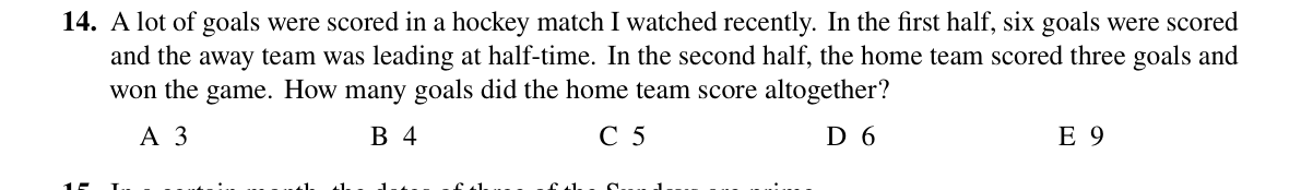 Question 14 (2023)