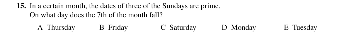 Question 15 (2023)