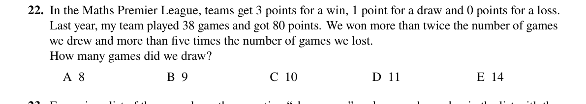 Question 22 (2023)