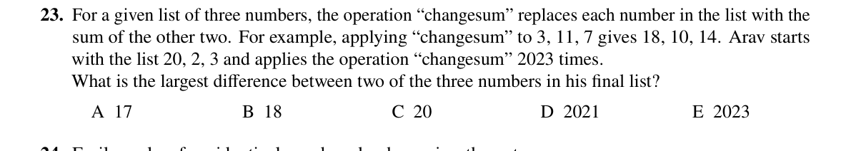 Question 23 (2023)
