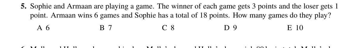 Question 5 (2024)