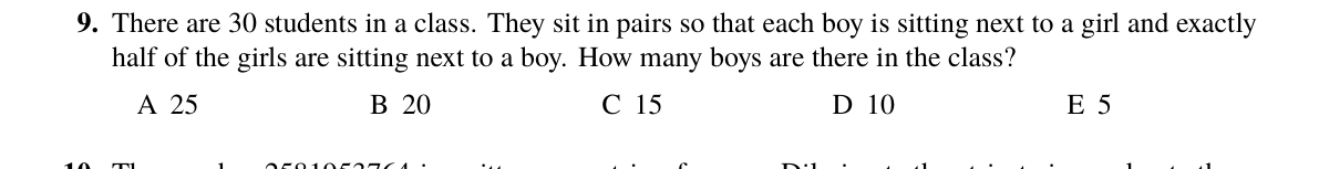 Question 9 (2025)