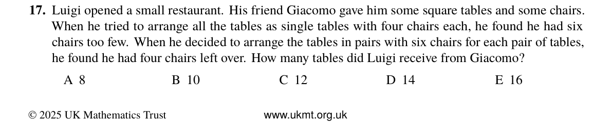 Question 17 (2025)